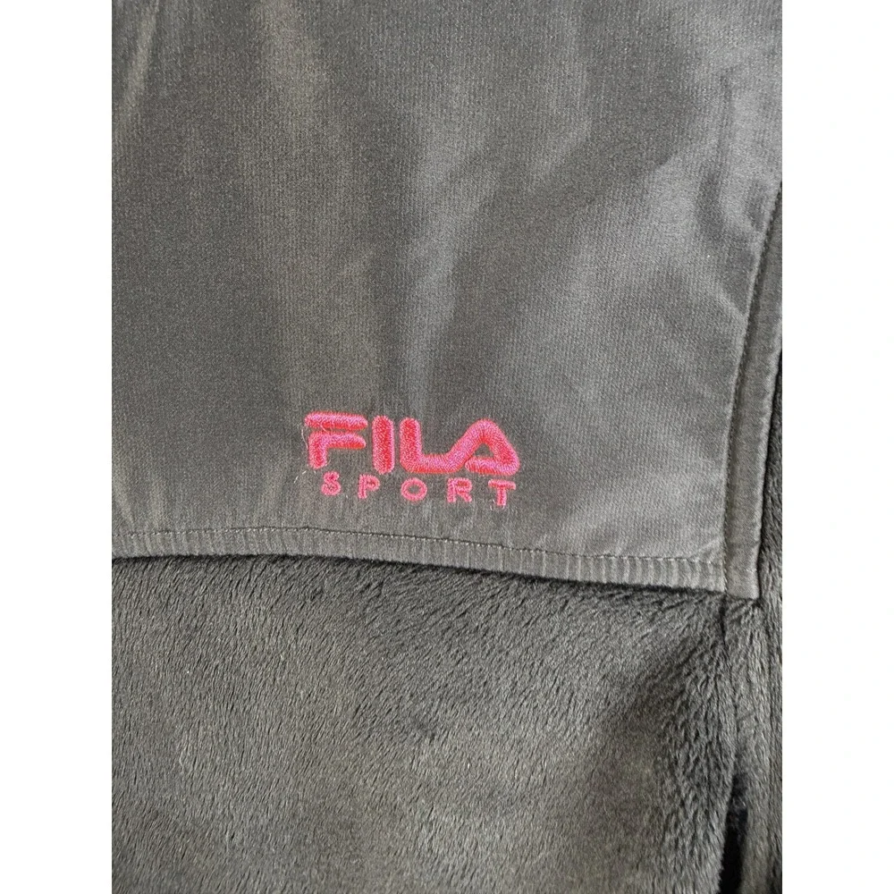 Fila Sport Jacket Girls 16 Black Fleece Full Zip Mock Neck Casual Winter